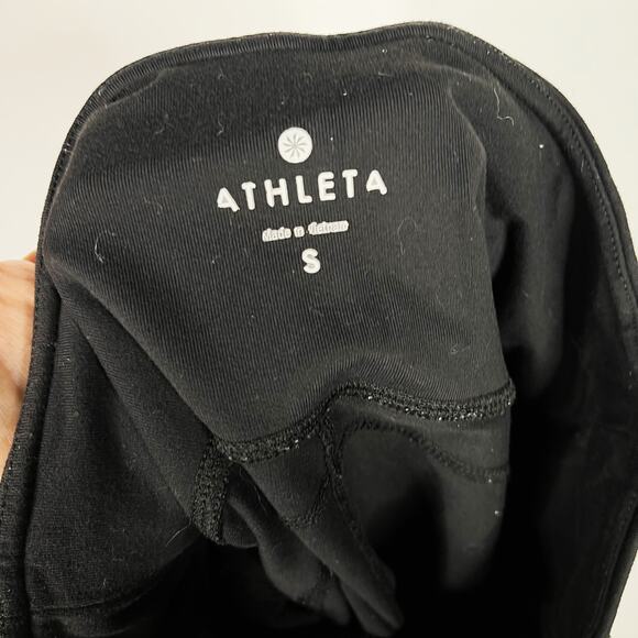 Athleta Small S Black High Rise Mesh Chaturanga to Town 7/8 Leggings Workout - Picture 9 of 12